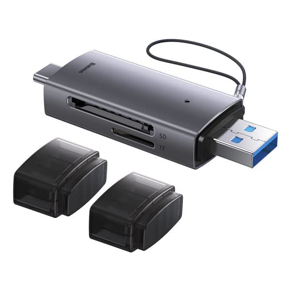 Baseus Lite Series USB-A + Type-C to TF Memory Card Reader Portable 2TB Large Capacity Card Reader Compatible with Phones Tablets Laptops WKQX060113