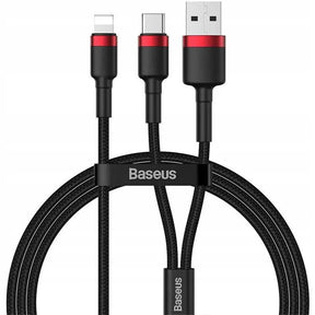 Baseus cafule USB + Type-C 2-in-1 PD Cable 20W 1.2m Gray + Black CATKLF-ELG1