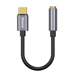 Baseus Type C to 3.5 mm Female Adapter L54 Audio Jack Connector, Noise Cancelling Headphones Jack Converter Audio Adapter Black CATL54-01