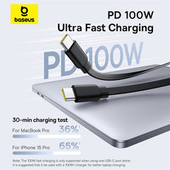 Baseus Bright Mirror Series One-for-two Fast Charging Data Cable Type-C to C+C 100W 1m Cluster Black -P10318602111-00