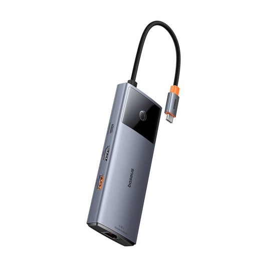 Baseus Hub Metal Gleam Series II 6 in 1 Type-C HUB HDMI 4K60HZ Rj45 Space Grey- B00061802813-00