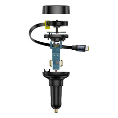 Baseus Enjoyment Pro Car Charger C+Retractable Type-C Cable 60W Cluster Black-C00057802111-01