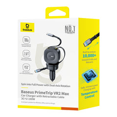 Baseus PrimeTrip VR2 Max Car Charger with Retractable Cable 3C+U 100W Cosmic Black-C0206600