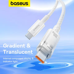 Baseus Explorer Series Auto Power-Off Fast Charging Cable with Smart Temperature Control Type-C to Type-C 100W