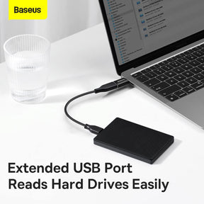 Baseus Type C to USB 3.1 OTG Adapter Ingenuity Series Fast Data Transfer Speed of 10Gbps Black ZJJQ000001