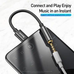 Baseus Type C to 3.5 mm Female Adapter L54 Audio Jack Connector, Noise Cancelling Headphones Jack Converter Audio Adapter Black CATL54-01