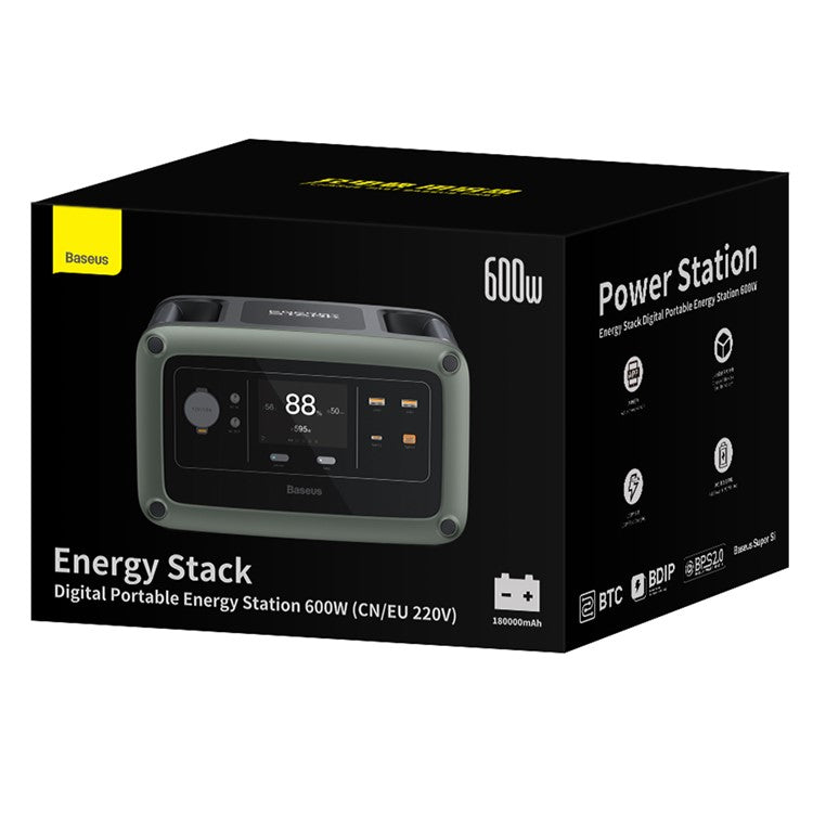 Baseus Digital external battery 220V Energy Stack Digital Portable Energy Station 600W (CN/EU 220V) Cold Green (CGNL000001)