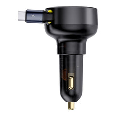 Baseus Enjoyment Pro Car Charger C+Retractable Type-C Cable 60W Cluster Black-C00057802111-01