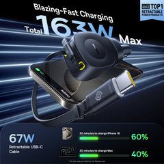 Baseus PrimeTrip VR2 Max Car Charger with Retractable Cable 3C+U 100W Cosmic Black-C0206600