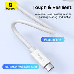 Baseus Superior Series 2 USB4 Full-Function Fast Charging Cable Type-C to Type-C 240W 1m Moon White-P10365200211-02