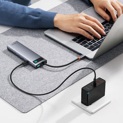 Baseus Hub 11in1 StarJoy Metal Glam Series, USB-C to HDMI +VGA + 3 x USB 3.0 + USB 2.0+USB-C PD + RJ45 + SD/TF +3,5mm-B00030709811-00