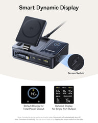 Baseus Nomos 140W 5-in-1 Charging Dock - Built-in Retractable USB-C Cable  +Digital Display Cosmic Black-P10170902123-00