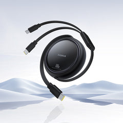 Baseus Bright Mirror Series One-for-two Fast Charging Data Cable Type-C to C+C 100W 1m Cluster Black -P10318602111-00