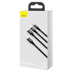 Cable Baseus Rapid Series 3-in-1 cable USB-C For M+L+T 20W 1.5m-CAMLT-SC01