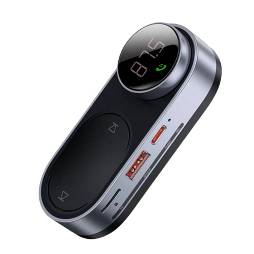Baseus Solar Car Wireless MP3 Music Player FM Transmitter Bluetooth 5.0 (TF Card/USB/AUX) Black CDMP000001