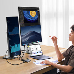 Baseus PortalJoy Series 13-Port  HUB Space Grey （Type-C to HDMI4K@60Hz*2+DP4K@120Hz*1+VGA*1+USB3.1*2+Type-C3.1*1+USB2.0*1+PD*1+RJ45*1+SD/TF*1+3.5mm*1)- B00053002811-00
