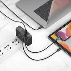 Baseus 120W 2*Type-C / USB-C + USB Ports GaN Mini Fast Charger with 100W Type-C Data Cable, US Plug CCGAN-I01