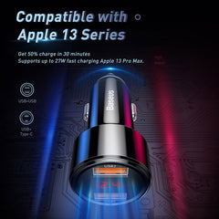 Baseus Magic Series PPS USB-C / USB-A 45W PD QC 6A car charger - black-CCMLC20C-01