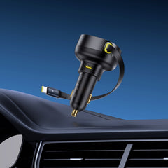 Baseus Enjoyment Pro Car Charger C+Retractable Type-C Cable 60W Cluster Black-C00057802111-01