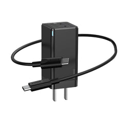 Baseus Gan Mini Type-C and USB 45W Dual Port Output Quick Travel Charger Compatible with Full Quick Charge Protocols with Mini Type C to Type C 60W, 1 m Charging Cable (Black)CCGAN-N01
