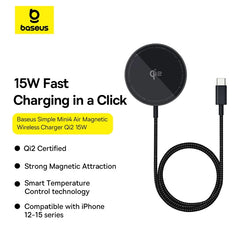 Baseus Qi2 15W Simple Mini4 Air Magnetic Wireless Charger- P10278200111-00