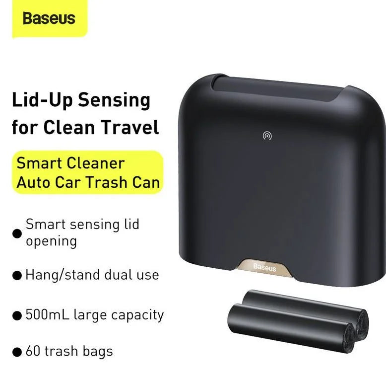 Baseus Smart Cleaner Auto Car Trash Can with Free Trash Bags 2 Rolls 60pcs Each CRLJT01-01