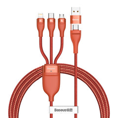 Baseus 3in1 USB / USB Type C - USB Type C / Lightning / micro USB cable (5 A - 100 W / 20 W / 18 W) 1.2 m Power Delivery Quick Charge (CA2T3-G1)