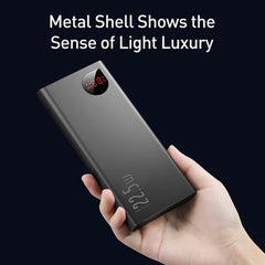 Baseus Adaman Metal Digital Display Quick Charge Power Bank 10000mAh 22.5W Black PPAD000001