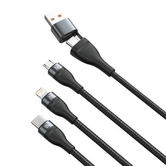 Baseus 3in1 USB / USB Type C - USB Type C / Lightning / micro USB cable (5 A - 100 W / 20 W / 18 W) 1.2 m Power Delivery Quick Charge (CA2T3-G1)