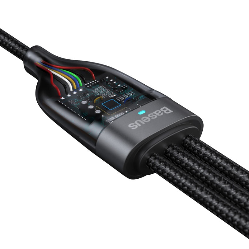 Baseus 3in1 USB / USB Type C - USB Type C / Lightning / micro USB cable (5 A - 100 W / 20 W / 18 W) 1.2 m Power Delivery Quick Charge (CA2T3-G1)