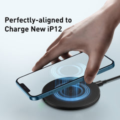 Baseus Simple 15W QI Standard Magnetic Wireless Fast Charging Charger for iPhone 12 Series - WXJK-E01