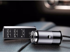 Baseus Enjoy Together with 1.5m Extension Cable 4X USB 5.5A Output Patulous Car, Cellular Phone Charger Dark Gray CCTON-0G