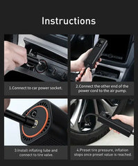 Baseus Mini Car Air Compressor Cigarette Lighter Socket Black (CRCQ000001)