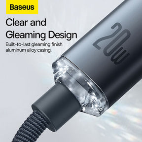 Baseus crystal shine series fast charging data cable Type C to Lightning 20W 1.2m black -CAJY000201