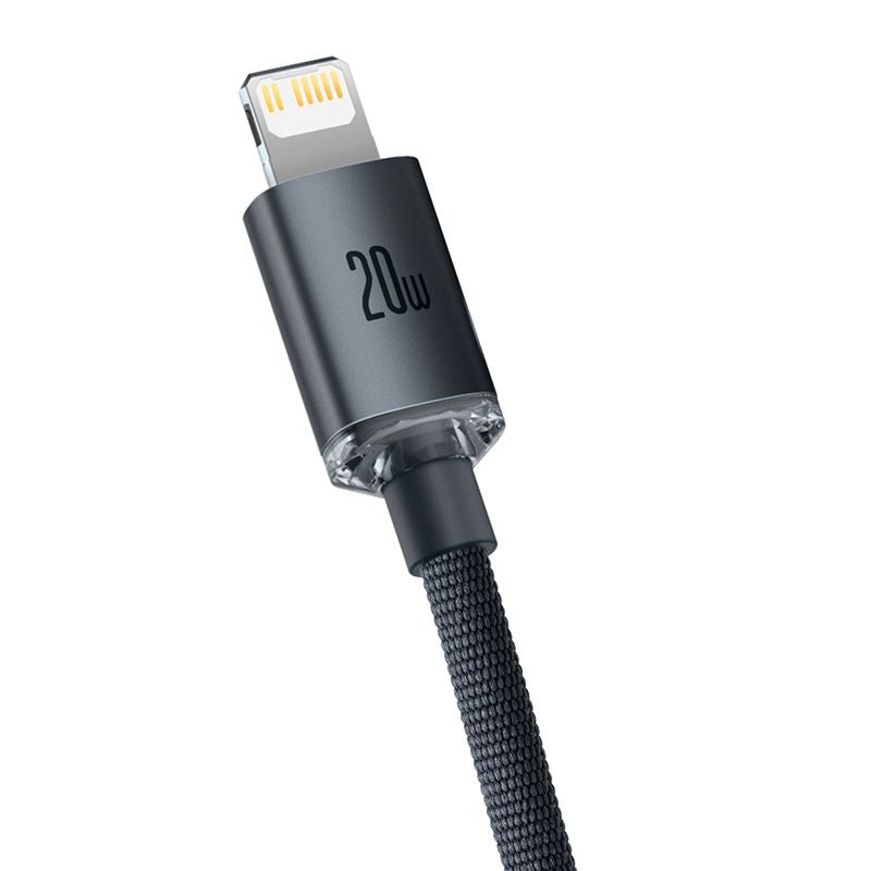 Baseus crystal shine series fast charging data cable USB Type C to Lightning 20W 1.2m black -CAJY000201