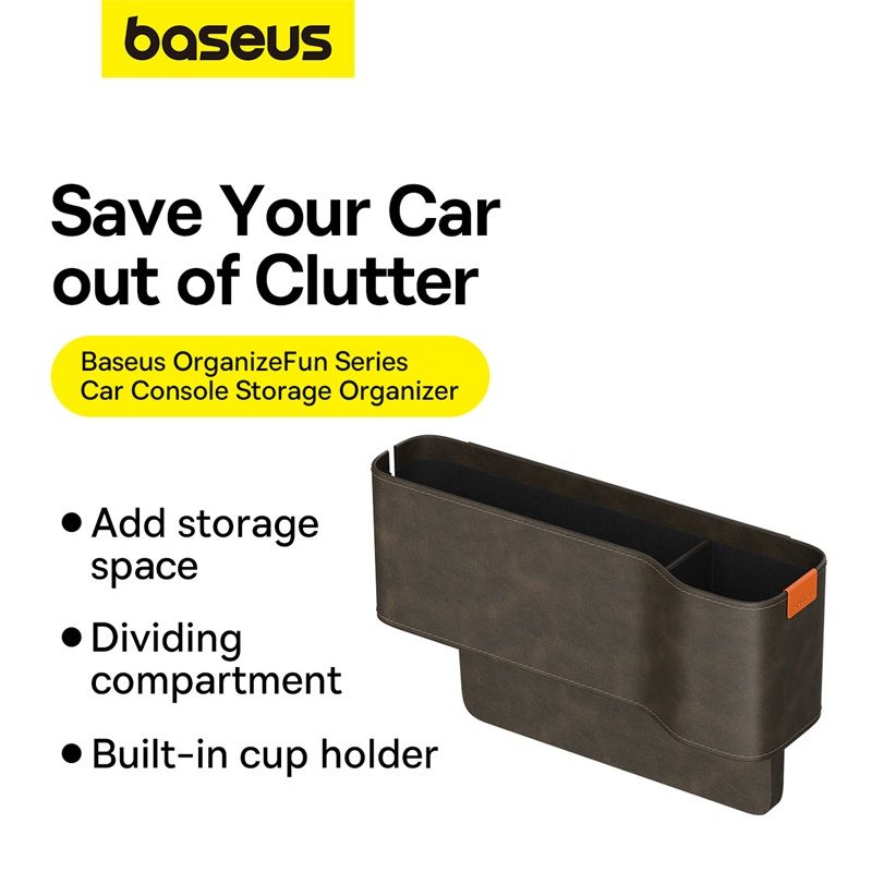 Baseus OrganizeFun Series Car Console Storage Organizer Marble Brown-C20256502001-00