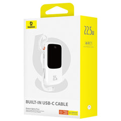 Baseus Qpow Pro+ Digital Display Fast Charge Power Bank 10000mAh 22.5W Type-C Edition  Cluster  Moon White
