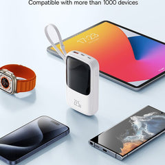 Baseus Qpow Pro+ Digital Display Fast Charge Power Bank 10000mAh 22.5W Type-C Edition  Cluster  Moon White