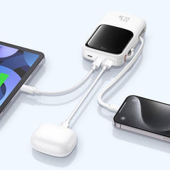 Baseus Qpow Pro+ Digital Display Fast Charge Power Bank 10000mAh 22.5W Type-C Edition  Cluster  Moon White