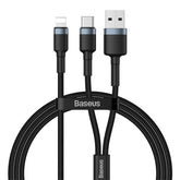 Baseus Cafule USB + Type-C 2-in-1 PD Cable 20W 1.2m Gray + Black  CATKLF-ELG1