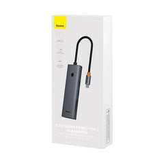 Baseus UltraJoy Series 7-Port HUB Docking Station Space Grey（Type-C to HDMI4K@60Hz*1+USB3.0*2+PD*1+RJ45*1+SD/TF3.0*1）