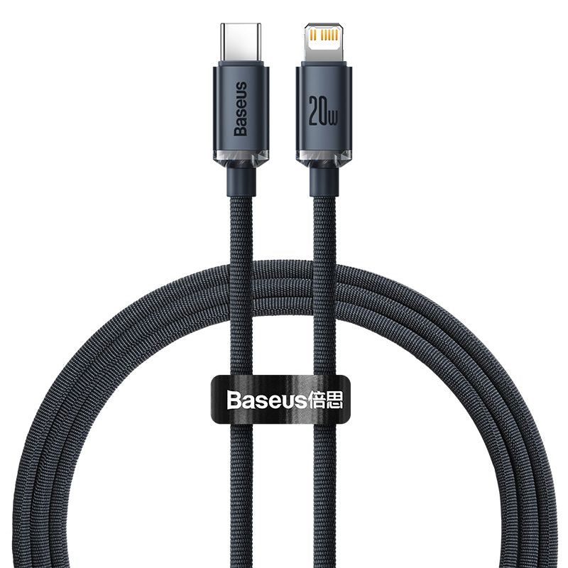 Baseus crystal shine series fast charging data cable Type C to Lightning 20W 1.2m black -CAJY000201