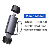 Baseus Lite Series USB-A + Type-C to TF Memory Card Reader Portable 2TB Large Capacity Card Reader Compatible with Phones Tablets Laptops WKQX060113
