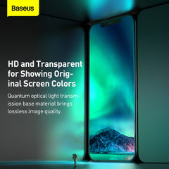 Baseus 0.3mm Eye Protection Full Coverage Tempered Glass Film (Green Light)For iPhone 12 Models 2020 (2pcs Pack) Transparent