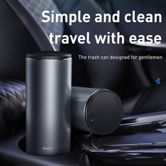 Baseus Premium Car Dust Bin With Lid Vehicle Mounted Ash Tray Trash Can for Car Office Desktop Study with 30 Mini Garbage Bags, Capacity: 500ml CRLJT-01