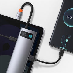 Baseus Metal Gleam 8 in 1 Multifunctional USB Type-C Hub Grey (CAHUB-CV0G)