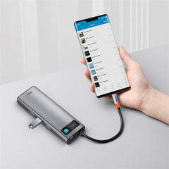 Baseus Metal Gleam 9 in 1 Multifunctional USB Type-C Hub Grey (CAHUB-CU0G)