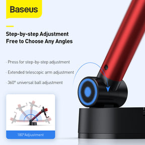 Baseus Gravity Car Mount Dashboard Windshield Phone Bracket Holder Red (SUYL-JY09)