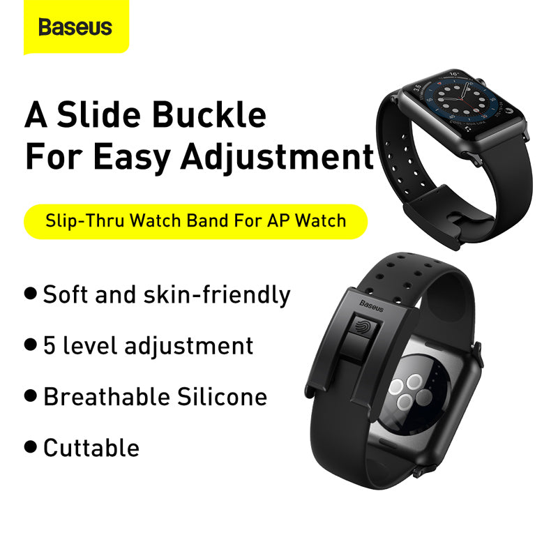 Baseus Slip-Thru Watch Band for Ap Watch Series 3/4/5/6/Se 38mm/40mm Black (LBWSE-01)