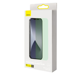 Baseus 0.3mm Eye Protection Full Coverage Tempered Glass Film (Green Light)For iPhone 12 Models 2020 (2pcs Pack) Transparent